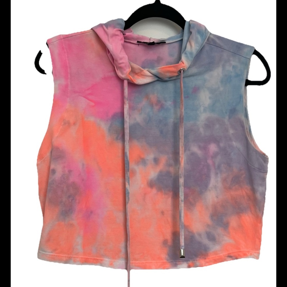 Studio F Sleeveless Hoodie Sweatshirt Tie Dye Size 2 (0678)